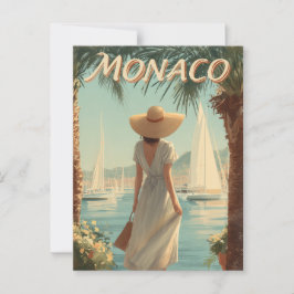 Monaco 50s vintage travel briefkaart