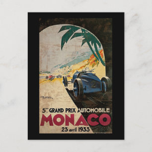 Monaco 5e Grote Prijs Automobiel 1933 2 Briefkaart