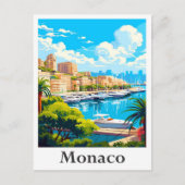Monaco Art Vintage Travel Illustratie Briefkaart (Voorkant)