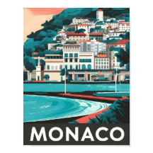 Monaco Art Vintage Travel Illustratie