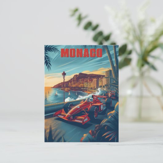 Monaco  Auto Race Briefkaart (Staand voorkant)