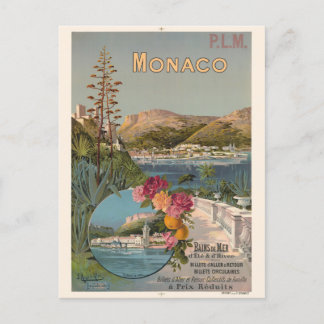 Monaco Bains de Mer Vintage Poster 1896 Briefkaart