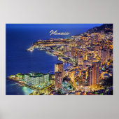 Monaco bij nacht poster (Voorkant)