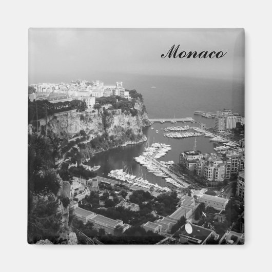 Monaco Black en White Fridge Magnet (Voorkant)