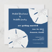 Monaco Blauwe Zanddollar Save the Date (Achterkant)