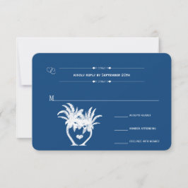 Monaco Blue Beach Palm Destination Chalkboard RSVP Kaartje