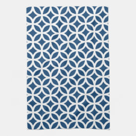 Monaco Blue Geometric Kitchen Towelen Theedoek