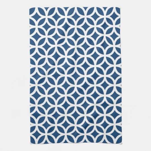 Monaco Blue Geometric Kitchen Towelen Theedoek (Verticaal)