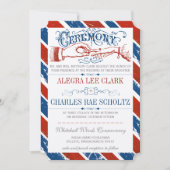 Monaco Blue Red Retro  Typografie Invite Kaart (Voorkant)