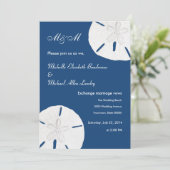 Monaco Blue Wedding and Sand Dollar Wedding Kaart (Staand voorkant)