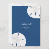 Monaco Blue Wedding and Sand Dollar Wedding Kaart (Achterkant)