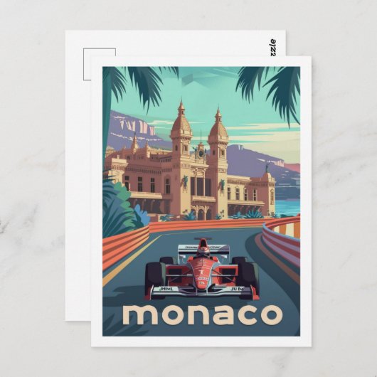 Monaco Circuit  Beroemde Reisplaats Briefkaart (Voorkant / Achterkant)