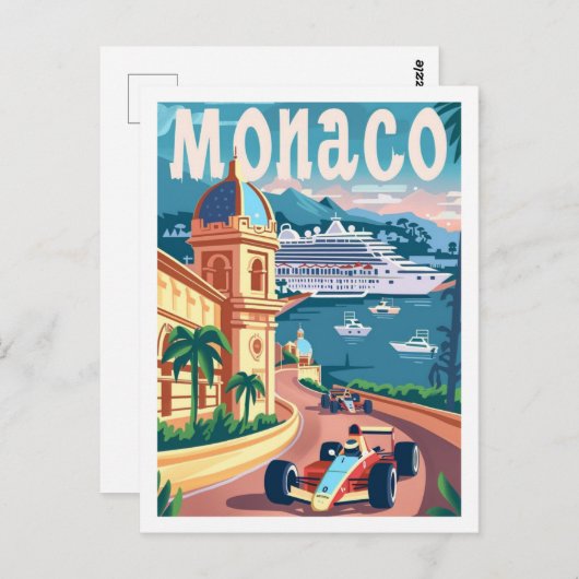 Monaco Circuit  Beroemde Reisplaats Briefkaart (Voorkant / Achterkant)