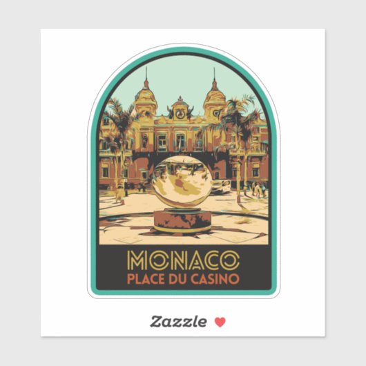 Monaco City Cote d'Azur, Casino Square Sticker (Vel)