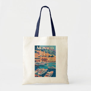 Monaco Cote D Azur Illustratie Reis Kunst Vintage Tote Bag