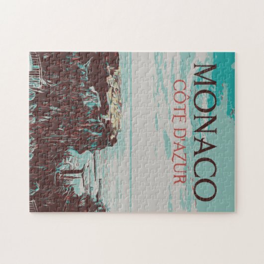 Monaco Côte d'Azur illustratie Frankrijk Legpuzzel (Horizontaal)