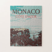 Monaco Côte d'Azur illustratie Frankrijk Legpuzzel (Verticaal)