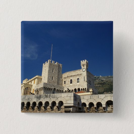 Monaco, Côte d'Azur, Prinselijk Paleis. Vierkante Button 5,1 Cm (Voorkant)