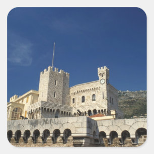 Monaco, Côte d'Azur, Prinselijk Paleis. Vierkante Sticker