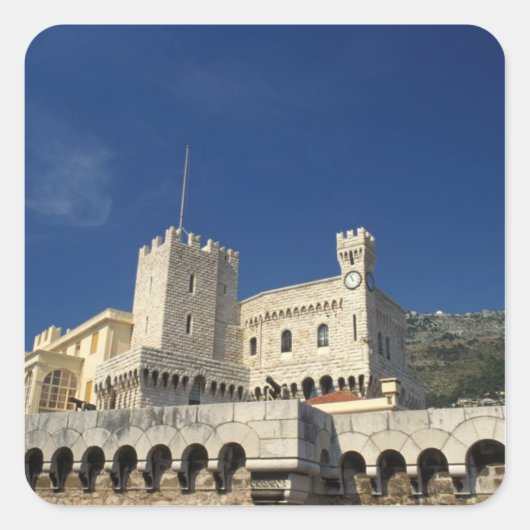Monaco, Côte d'Azur, Prinselijk Paleis. Vierkante Sticker (Voorkant)