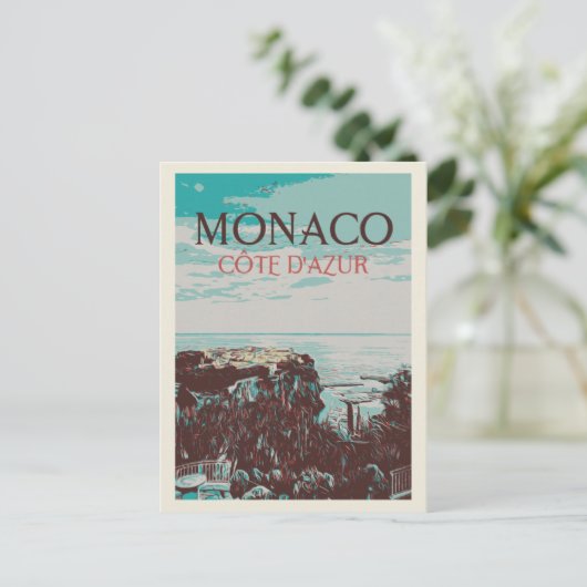 Monaco Cote d'Azur, uitzicht van de Rock Briefkaart (Staand voorkant)