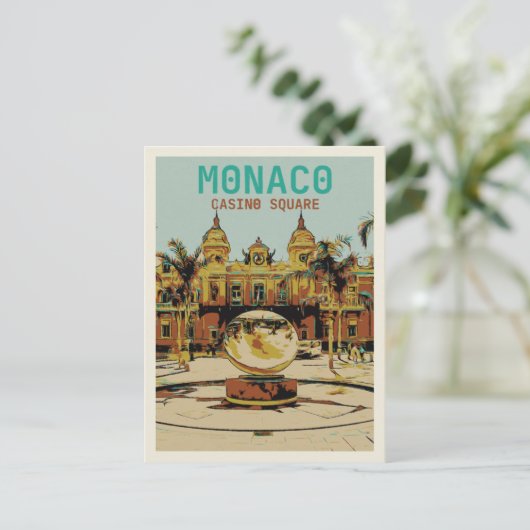 Monaco Cote d'Azur, uitzicht van het casino Briefkaart (Staand voorkant)