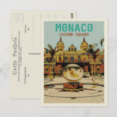 Monaco Cote d'Azur, uitzicht van het casino Briefkaart (Voorkant / Achterkant)