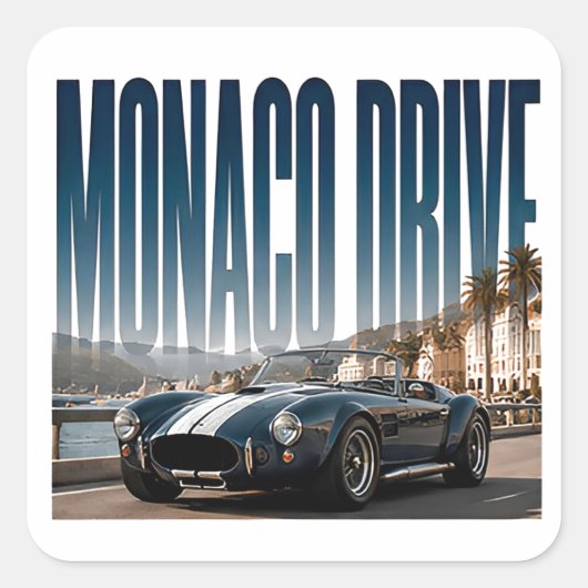 Monaco Drive Luxe Kust Grafisch Vierkante Sticker (Voorkant)