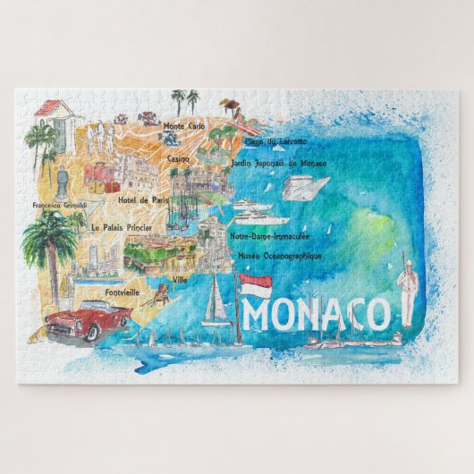 Monaco Europe reiskaart Legpuzzel (Horizontaal)