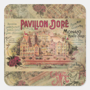 Monaco Fancy  Rivièra Frankrijk Vierkante Sticker