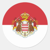 Monaco Flag Classic Ronde Sticker (Voorkant)