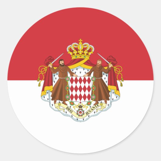 Monaco Flag Classic Ronde Sticker (Voorkant)