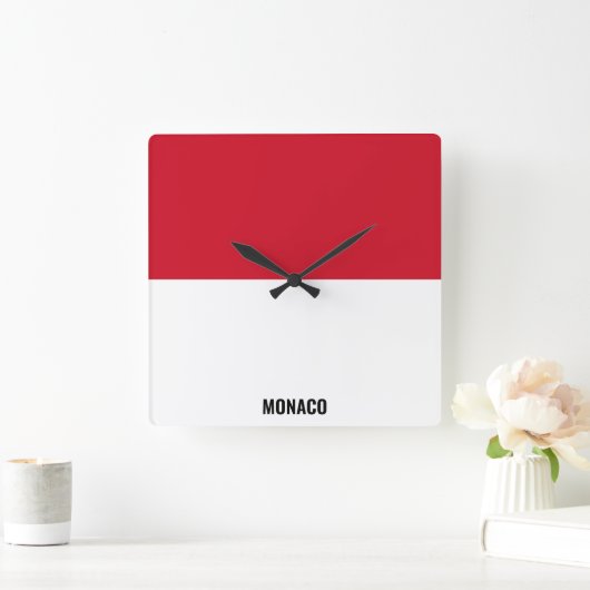 Monaco Flag Dazzling Patriotic Vierkante Klok (Huis)