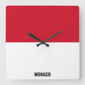 Monaco Flag Dazzling Patriotic Vierkante Klok (Voorkant)
