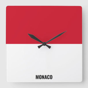 Monaco Flag Dazzling Patriotic Vierkante Klok