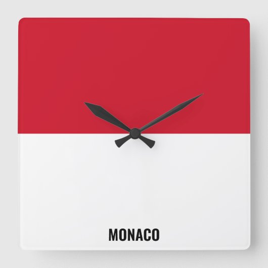 Monaco Flag Dazzling Patriotic Vierkante Klok (Voorkant)