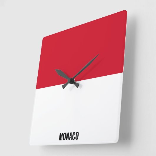 Monaco Flag Dazzling Patriotic Vierkante Klok (Hoek)
