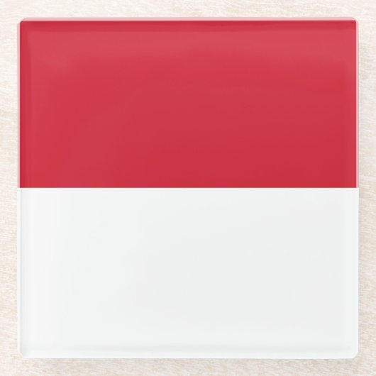 Monaco Flag Glazen Onderzetter (Voorkant)