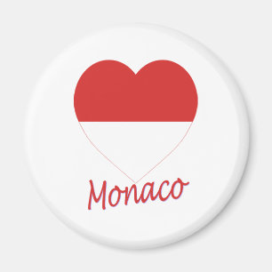 Monaco Flag Heart Magneet