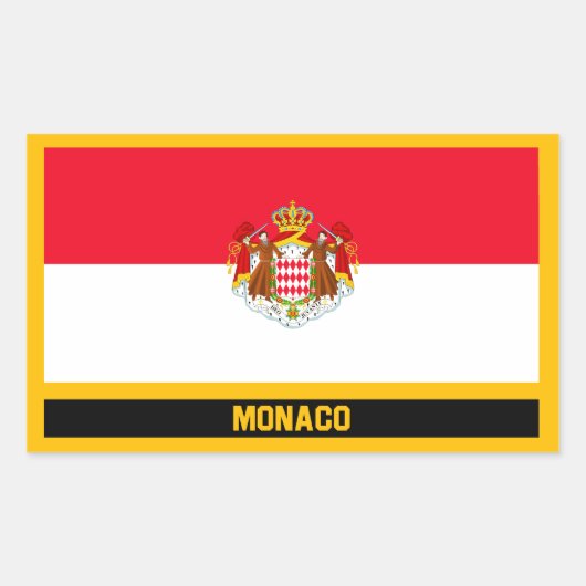 Monaco Flag Rechthoekige Sticker (Voorkant)