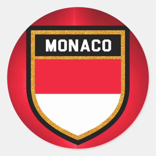 Monaco Flag Ronde Sticker (Voorkant)