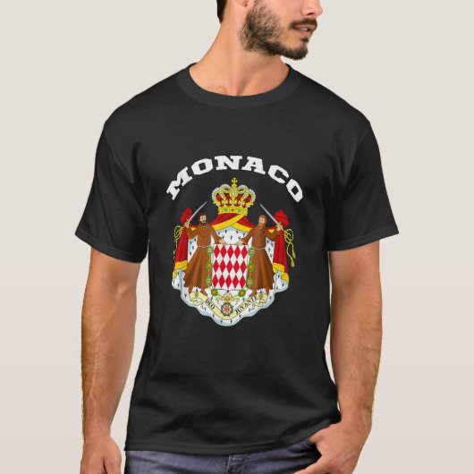 Monaco Flag souvenir Monte Carlo T-shirt (Voorkant)