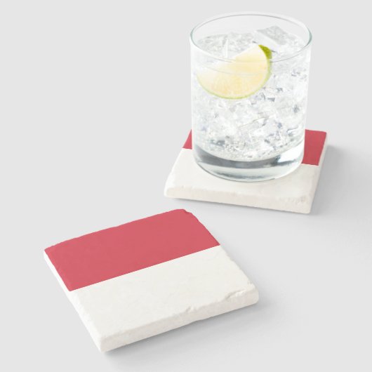 Monaco Flag Stenen Onderzetter (Zijkant)