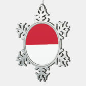 Monaco Flag Tin Sneeuwvlok Ornament (Rechts)