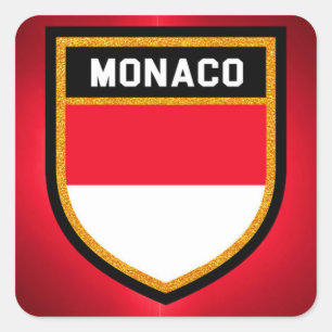Monaco Flag Vierkante Sticker