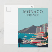 Monaco, Frankrijk Boat Dock Harbor Vintage Briefkaart (Voorkant / Achterkant)