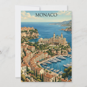 Monaco Franse Riviera Casino Uitzicht Vintage Kaart