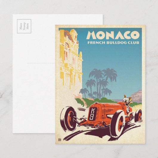 Monaco French Bulldog Club Briefkaart (Voorkant / Achterkant)