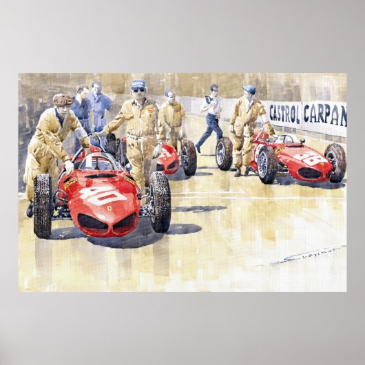 Monaco GP 1961 Ferrari 156 Sharknose Poster (Voorkant)