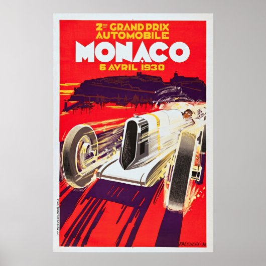 Monaco Grand Prix 1930 -  Racing Poster. Poster (Voorkant)